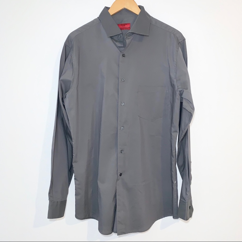 Alfani Fitted Stretch Fabric Dress Shirt L18 34/35